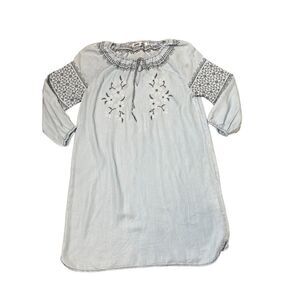 Cupcakes & Cashmere Chambray Embroidered Boho Dress Size Small